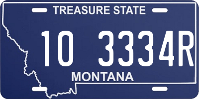 MT license plate 103334R