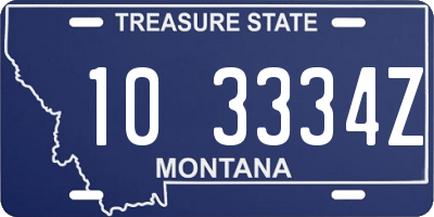 MT license plate 103334Z