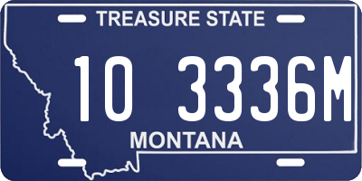MT license plate 103336M