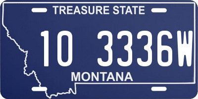 MT license plate 103336W