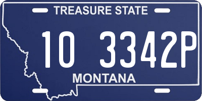 MT license plate 103342P