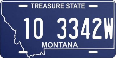 MT license plate 103342W