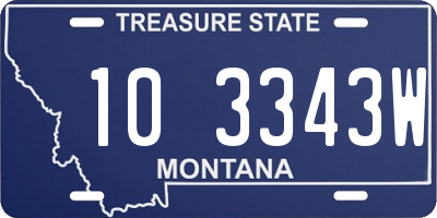 MT license plate 103343W