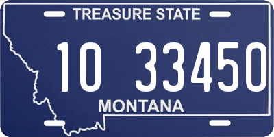 MT license plate 103345O