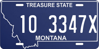 MT license plate 103347X