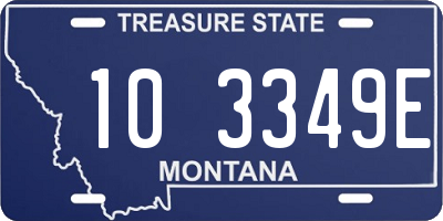 MT license plate 103349E