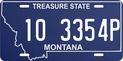 MT license plate 103354P