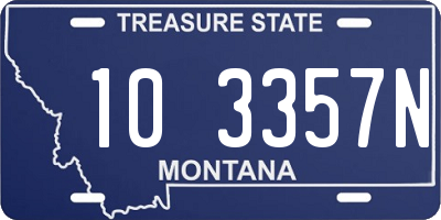 MT license plate 103357N