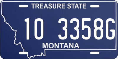 MT license plate 103358G