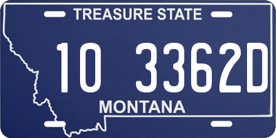 MT license plate 103362D