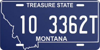 MT license plate 103362T