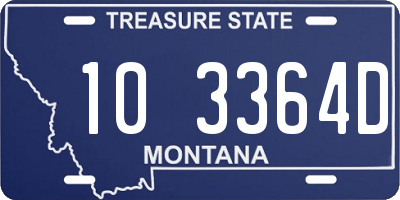 MT license plate 103364D