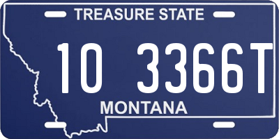 MT license plate 103366T