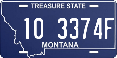 MT license plate 103374F