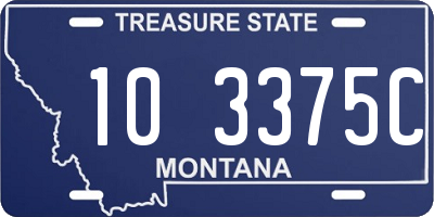 MT license plate 103375C