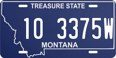 MT license plate 103375W