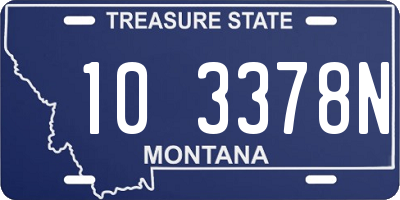 MT license plate 103378N