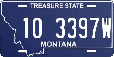 MT license plate 103397W