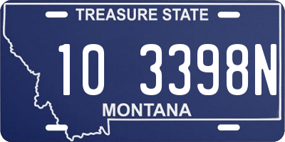 MT license plate 103398N