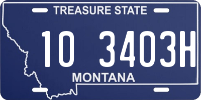 MT license plate 103403H