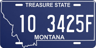 MT license plate 103425F