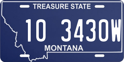 MT license plate 103430W