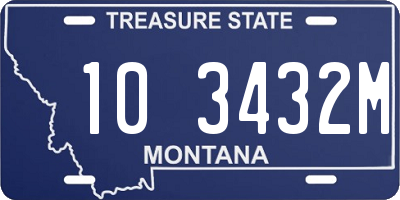 MT license plate 103432M