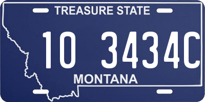 MT license plate 103434C