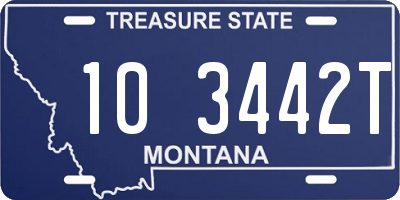 MT license plate 103442T