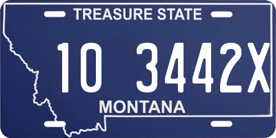 MT license plate 103442X