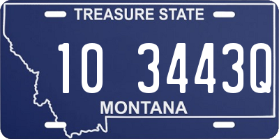 MT license plate 103443Q