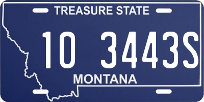 MT license plate 103443S