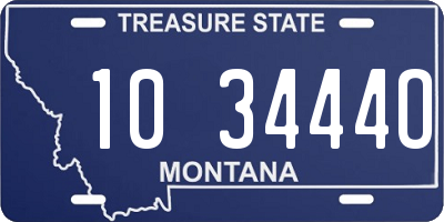 MT license plate 103444O