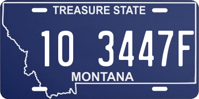 MT license plate 103447F