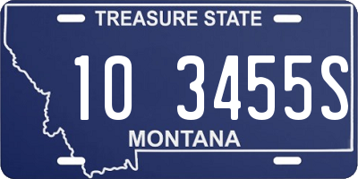 MT license plate 103455S