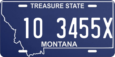 MT license plate 103455X