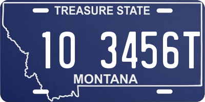 MT license plate 103456T