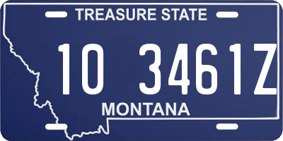 MT license plate 103461Z