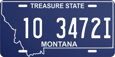 MT license plate 103472I