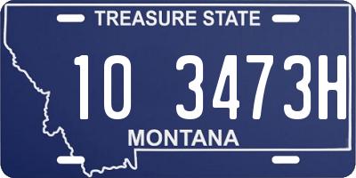 MT license plate 103473H