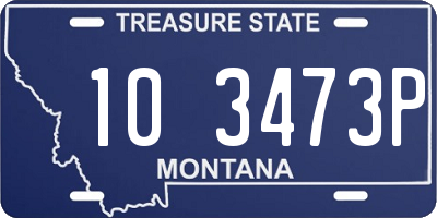 MT license plate 103473P