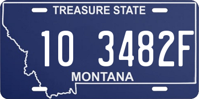 MT license plate 103482F