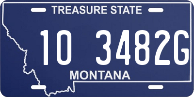 MT license plate 103482G