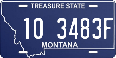 MT license plate 103483F