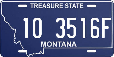 MT license plate 103516F