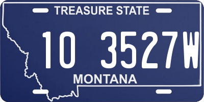 MT license plate 103527W