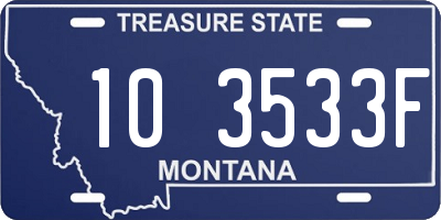 MT license plate 103533F