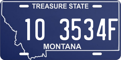 MT license plate 103534F