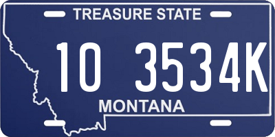 MT license plate 103534K