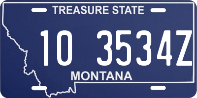 MT license plate 103534Z